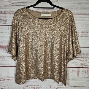 Rebecca Minkoff Gold Sequin Top